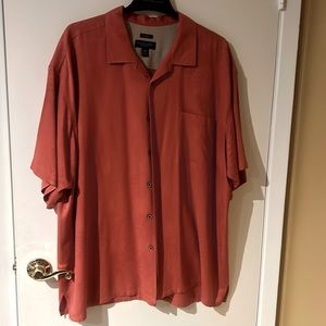 Pronto Uomo men’s 100% silk short sleeve button down shirt 2XL